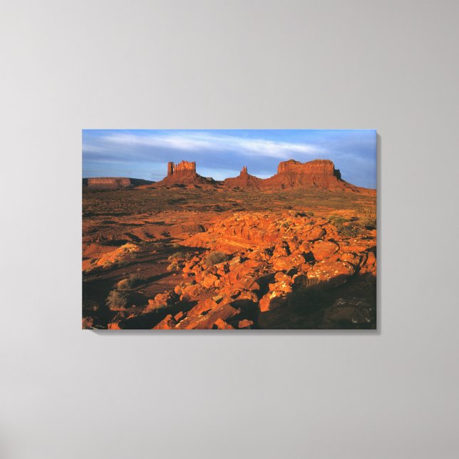 USA, Utah, Monument Valley. Sunset light Canvas Print (Front)