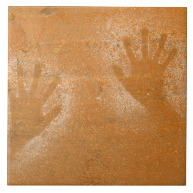 USA, Utah, Pictograph Hand-prints on sandstone, Tile (Front)