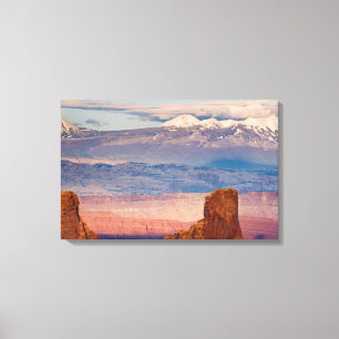 USA, Utah. Scenic of La Sal Mountains from Dead Canvas Print
