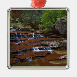USA, Utah, Zion National Park. Scenic from 4 Metal Ornament