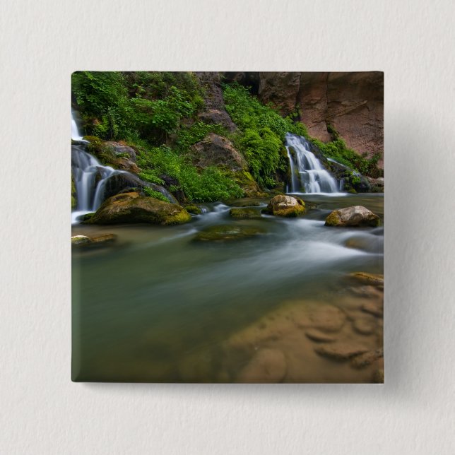 USA, Utah, Zion National Park. The Virgin 2 Inch Square Button (Front)