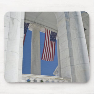 USA, VA, Arlington. American Flags are hung Mouse Pad