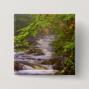 USA, Vermont, East Arlington, Flowing streams 2 Inch Square Button
