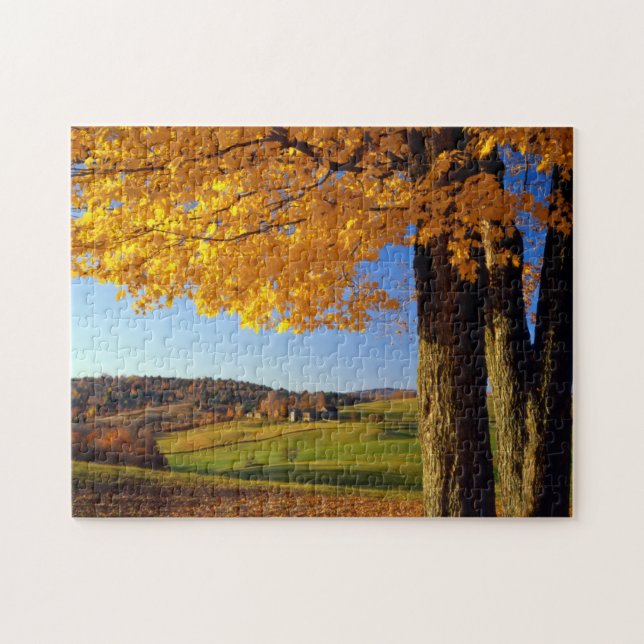 USA, Vermont. Farm Scenic Near South Woodstock Jigsaw Puzzle (Horizontal)