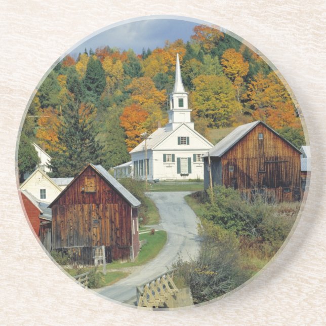 USA, Vermont, Waits River. Fall foliage adds Coaster (Front)