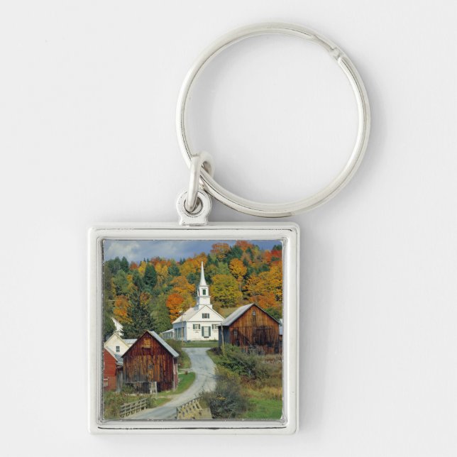 USA, Vermont, Waits River. Fall foliage adds Keychain (Front)