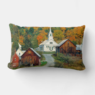 USA, Vermont, Waits River. Fall foliage adds Lumbar Pillow