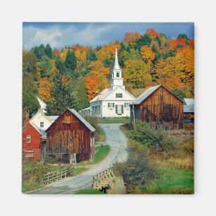 USA, Vermont, Waits River. Fall foliage adds Magnet