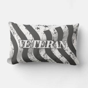USA Veteran - white vintage 001 Lumbar Pillow