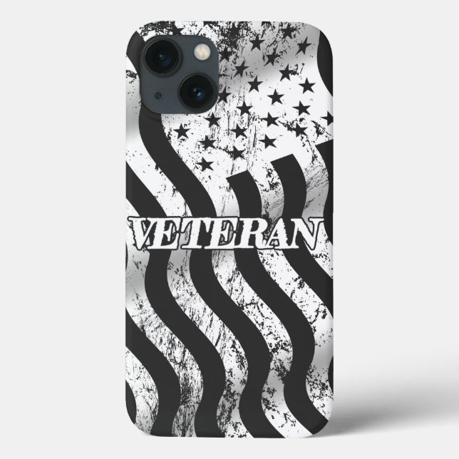 USA Veteran - white vintage Case-Mate iPhone Case (Back)