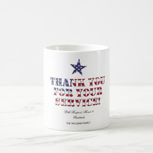 USA Veterans Thank You for Your Service Coffee Mug (Center)