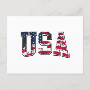 USA Vintage American Flag Holiday Postcard
