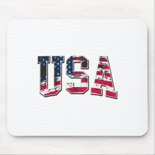 Usa Vintage American Flag Mouse Pad