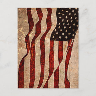 USA Vintage American Flag Postcard