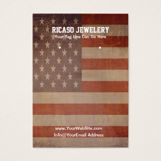 USA Vintage Flag Earring Background (Front)