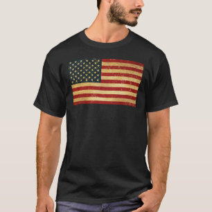 USA Vintage Grunge Flag Men's Black T-Shirt