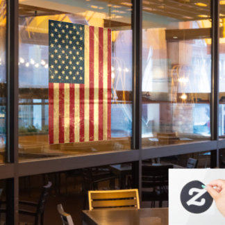 USA Vintage Grunge Flag Window Cling