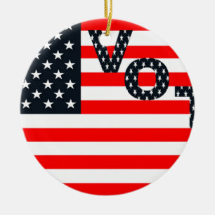 Usa Vote Ceramic Ornament