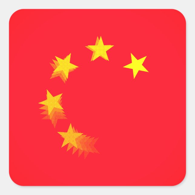 USA vs. CHINA / CHINA Square Sticker (Front)