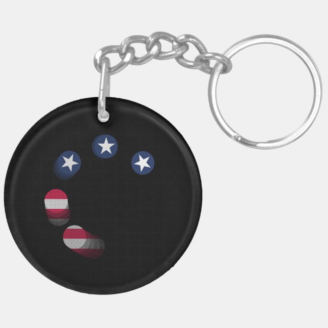 USA vs. CHINA / USA Acrylic Keychain (Back Left)