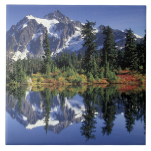 USA, WA, Heather Meadows RA. Mount Shuksan at Tile