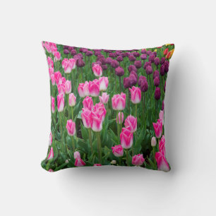USA, Washington. Blooming Tulips Throw Pillow