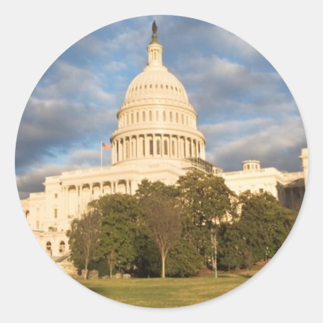 USA, Washington DC, Capitol building Classic Round Sticker (Front)