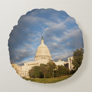 USA, Washington DC, Capitol building Round Pillow