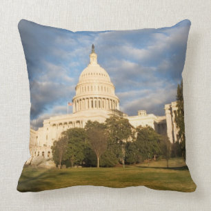 USA, Washington DC, Capitol building Throw Pillow
