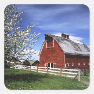 USA, Washington, Ellensburg, Barn Square Sticker