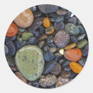 USA, Washington, Lopez Island, Agate Beach Classic Round Sticker