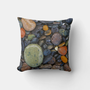 USA, Washington, Lopez Island, Agate Beach Throw Pillow
