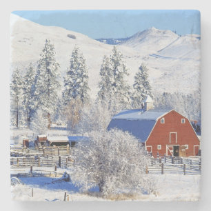 USA, Washington, Methow Valley, Barns in Stone Coaster