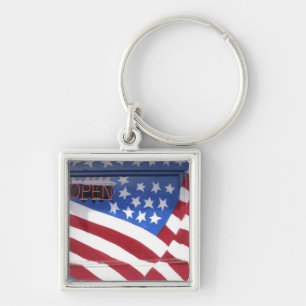 USA, Washington, Moses Lake. Flag wall mural on Keychain