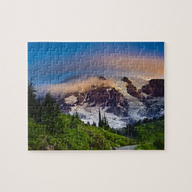 USA, Washington, Mt. Rainier. Morning sun Jigsaw Puzzle (Horizontal)