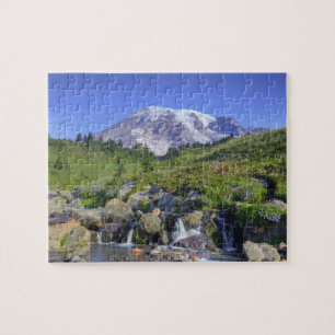 USA, Washington, Mt. Rainier NP, Mt. Rainier and 2 Jigsaw Puzzle