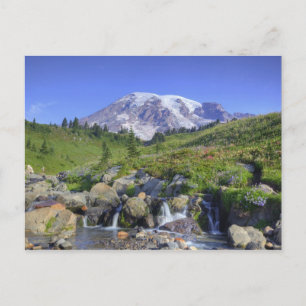 USA, Washington, Mt. Rainier NP, Mt. Rainier and 2 Postcard