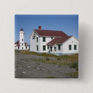 USA, Washington, Port Townsend, Point Wilson 2 Inch Square Button