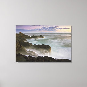 USA, Washington, San Juan Islands.  Waves crash Canvas Print