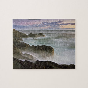 USA, Washington, San Juan Islands.  Waves crash Jigsaw Puzzle