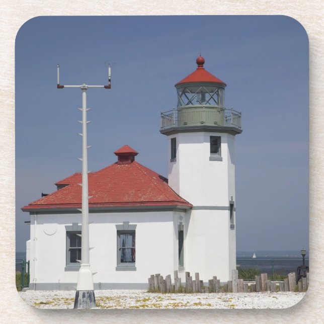 USA, Washington, Seattle, Alki Point Lighthouse, 2 Coaster (Front)