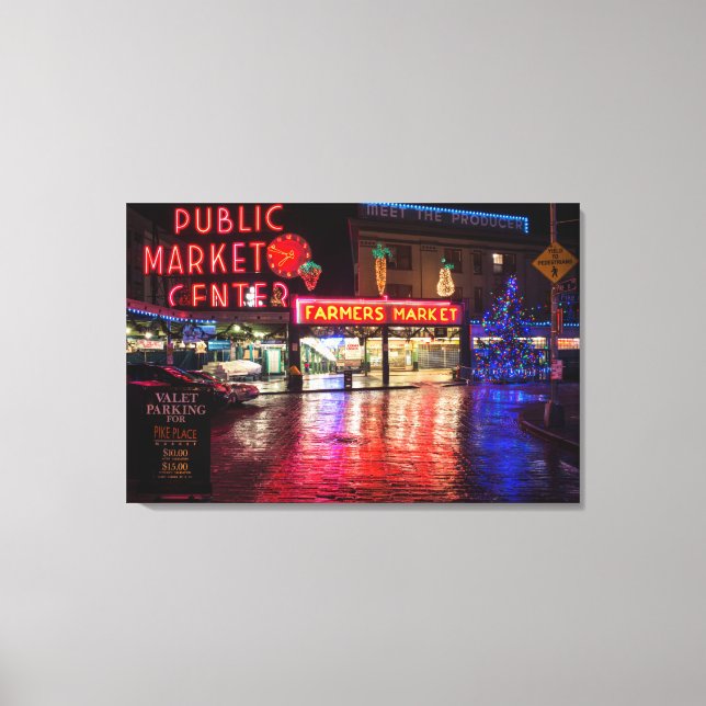 USA, Washington, Seattle, Pike Place Market Canvas Print (Front)