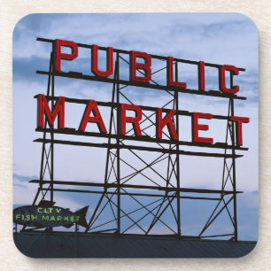 USA, Washington, Seattle, Pike Street Market Coaster