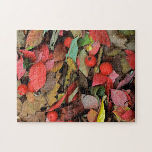 USA, Washington, Spokane Co., Hawthorn Leaves Jigsaw Puzzle