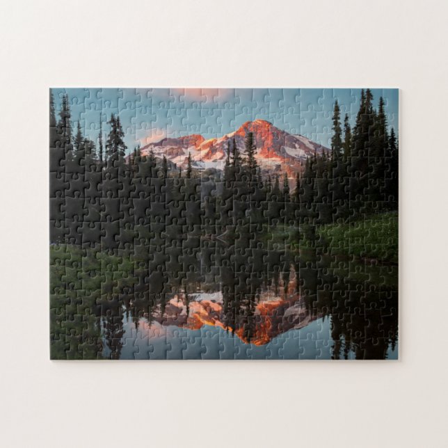 USA, Washington State. Mt. Rainier Reflected Jigsaw Puzzle (Horizontal)