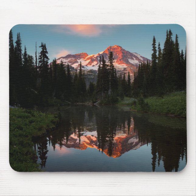 USA, Washington State. Mt. Rainier Reflected Mouse Pad (Front)