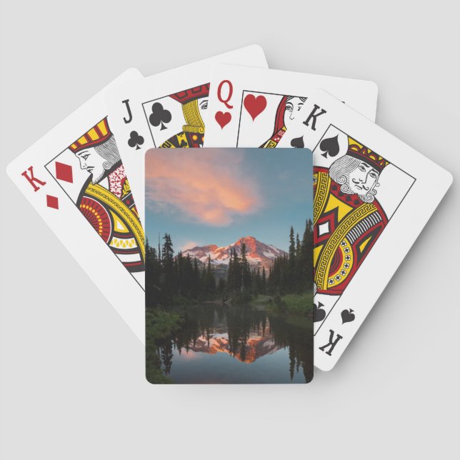 USA, Washington State. Mt. Rainier Reflected Playing Cards (Back)
