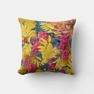 USA, Washington, Western Mountain Ash, Okanogan Throw Pillow