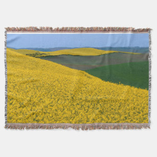 USA, Washington, Whitman County, Palouse, Canola Throw Blanket