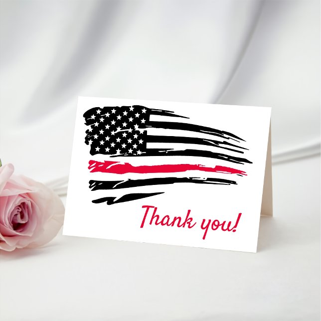 USA Watercolor American Flag Military Patriotic Thank You Card (Creator Uploaded)